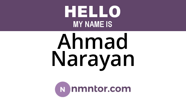 Ahmad Narayan