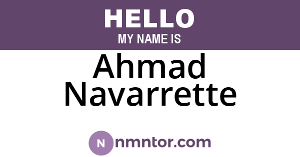 Ahmad Navarrette