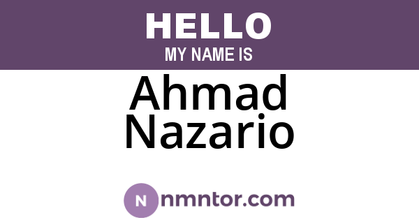 Ahmad Nazario