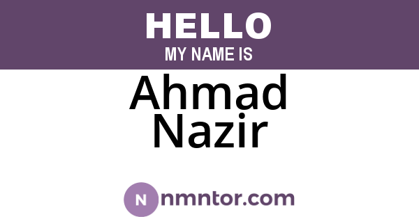 Ahmad Nazir