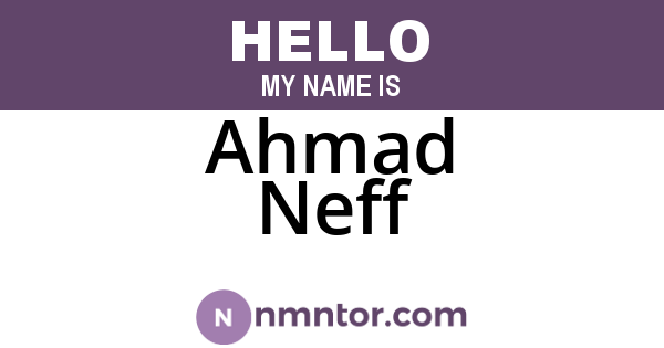 Ahmad Neff