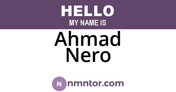 Ahmad Nero