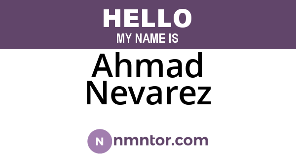 Ahmad Nevarez