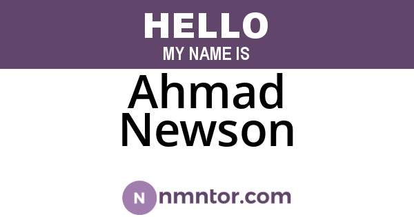 Ahmad Newson