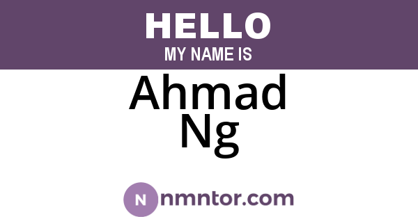 Ahmad Ng