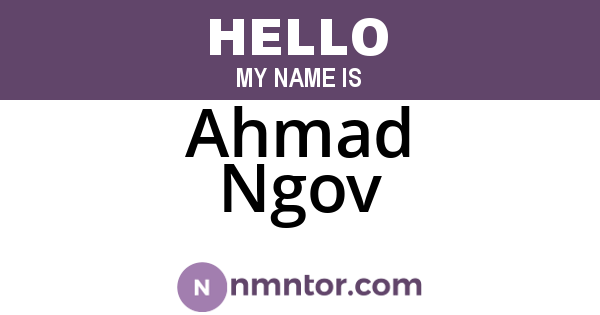 Ahmad Ngov