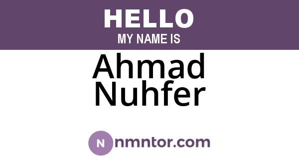 Ahmad Nuhfer