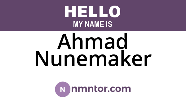 Ahmad Nunemaker