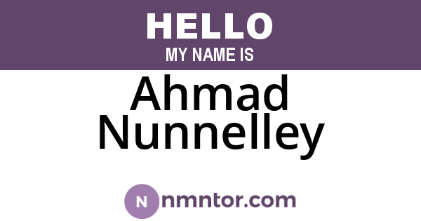 Ahmad Nunnelley
