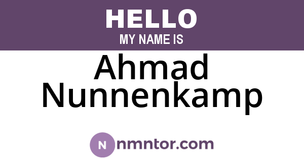 Ahmad Nunnenkamp