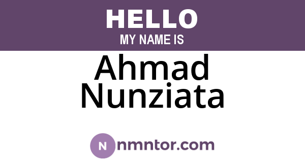 Ahmad Nunziata