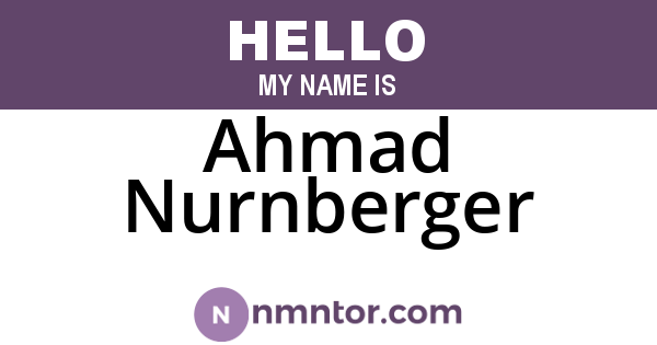 Ahmad Nurnberger