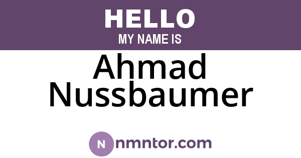 Ahmad Nussbaumer