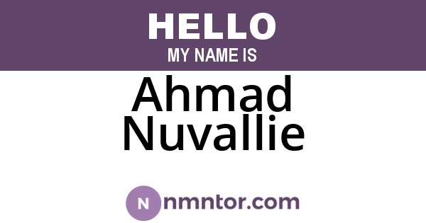 Ahmad Nuvallie