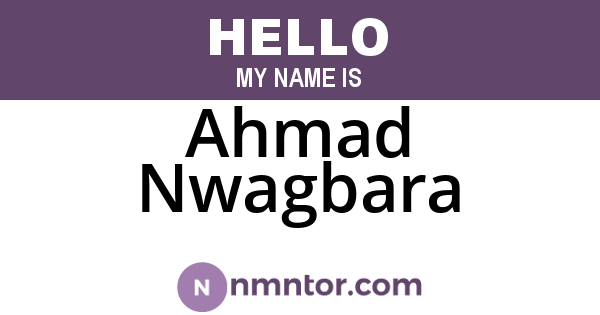 Ahmad Nwagbara