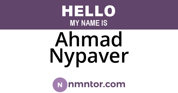 Ahmad Nypaver