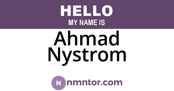 Ahmad Nystrom
