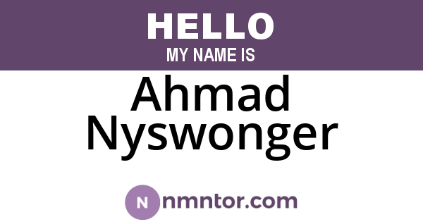 Ahmad Nyswonger