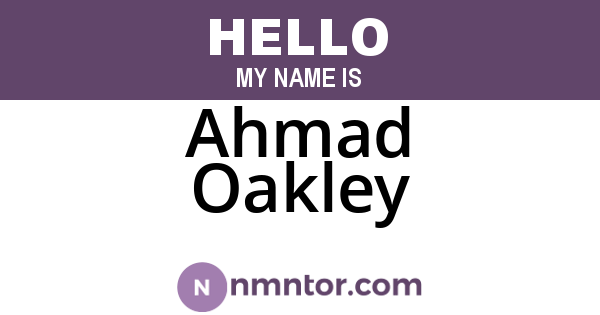 Ahmad Oakley