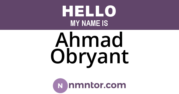 Ahmad Obryant