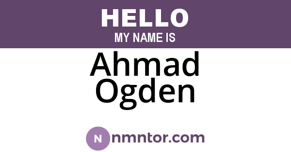 Ahmad Ogden