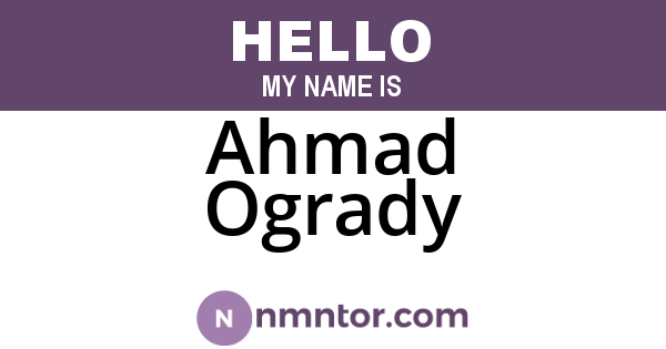 Ahmad Ogrady