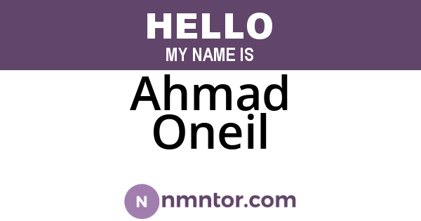 Ahmad Oneil