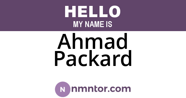 Ahmad Packard