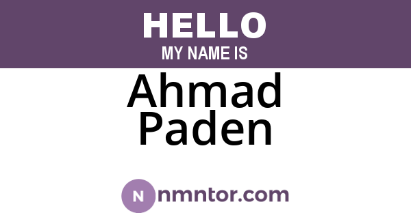 Ahmad Paden