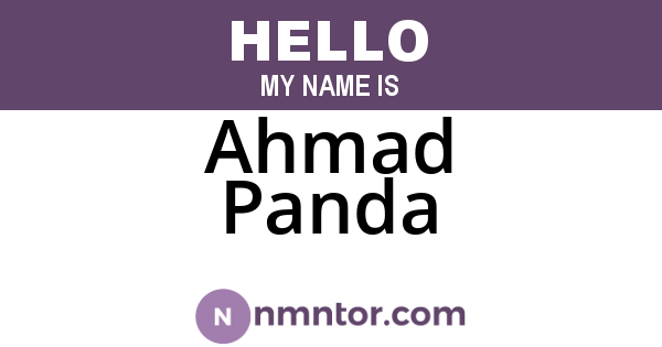 Ahmad Panda