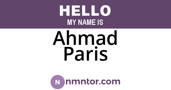 Ahmad Paris