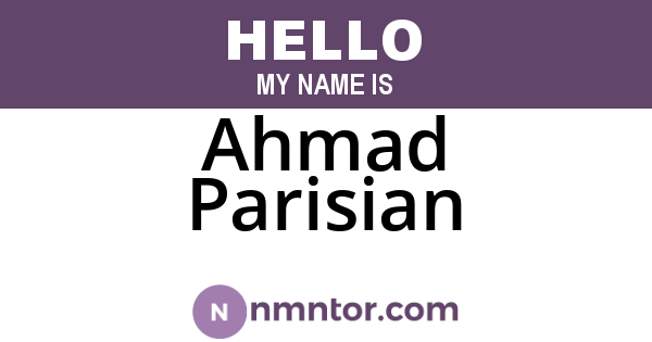 Ahmad Parisian