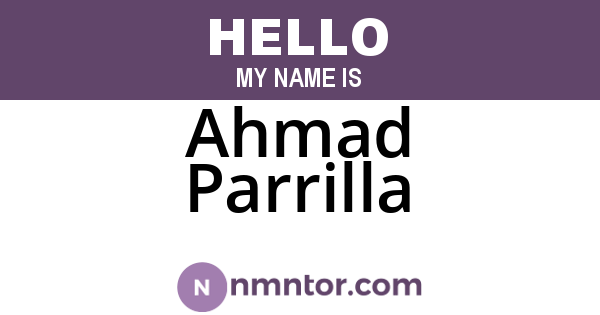 Ahmad Parrilla