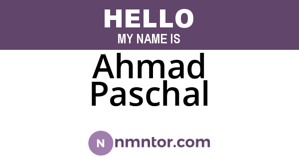 Ahmad Paschal