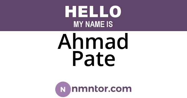 Ahmad Pate