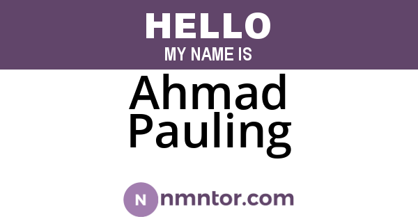 Ahmad Pauling