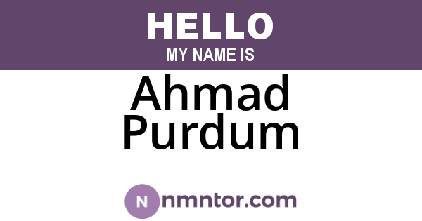 Ahmad Purdum