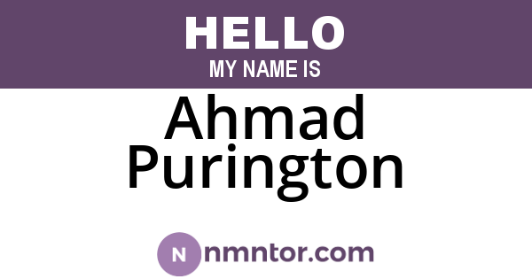 Ahmad Purington