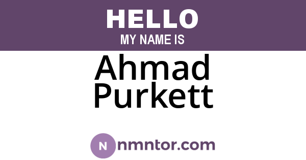 Ahmad Purkett