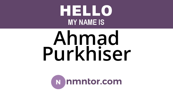 Ahmad Purkhiser