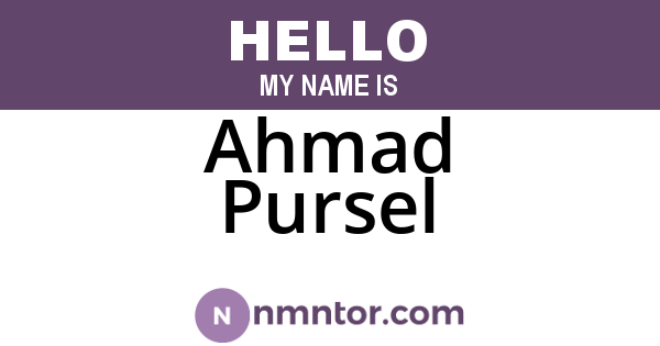 Ahmad Pursel