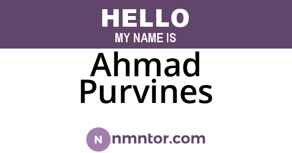 Ahmad Purvines