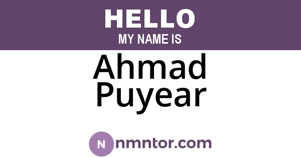 Ahmad Puyear