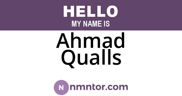 Ahmad Qualls