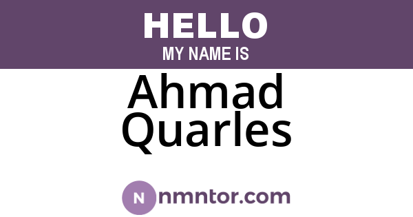 Ahmad Quarles