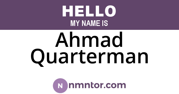 Ahmad Quarterman