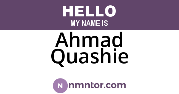 Ahmad Quashie