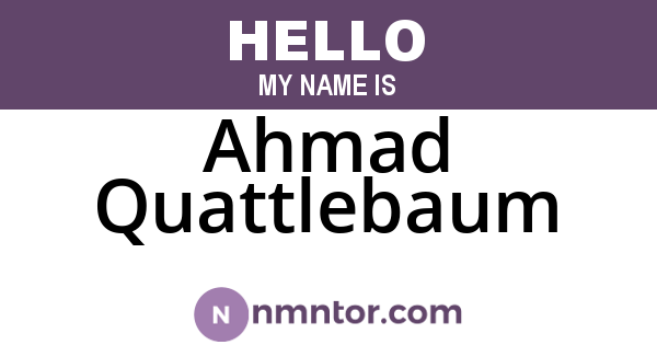 Ahmad Quattlebaum