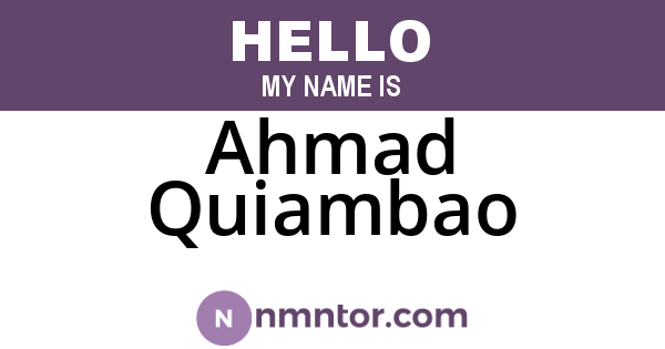 Ahmad Quiambao