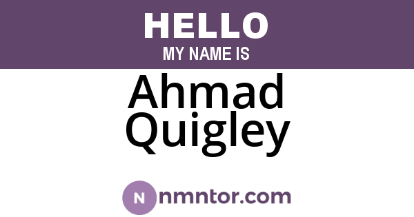 Ahmad Quigley